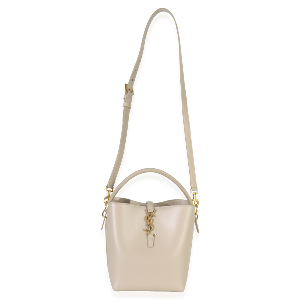 Saint Laurent Beige Shiny Calfskin Small Le 37 Bucket Bag - Picture 6 of 8